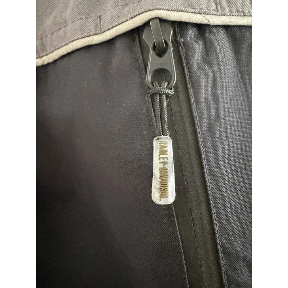 Harley Davidson Y2K Mens L Riding Jacket Gray Hooded Bar Shield 97059-07VX